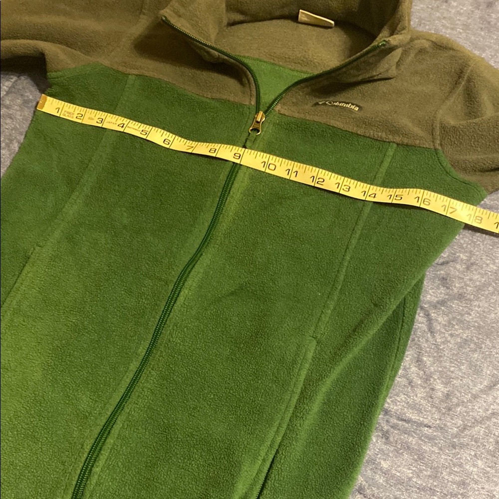 Columbia Jacket Green Gray Fleece Zip-Up - Picture 3 of 5